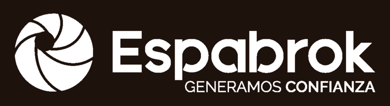 Versión principal del logo de Espabrok en blanco y negro negativo
